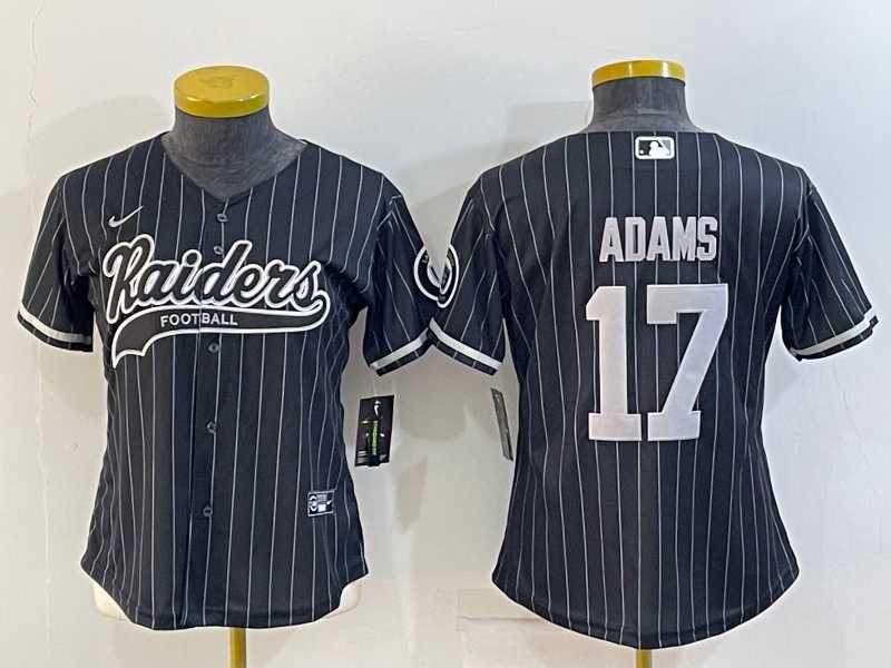 Women's Las Vegas Raiders #17 Davante Adams Black Team Big Logo With Patch Cool Base Stitched Baseball Jersey,We sell and wholesale Women's Las Vegas Raiders #17 Davante Adams Black Team Big Logo With Patch Cool Base Stitched Baseball Jersey on line form chian!